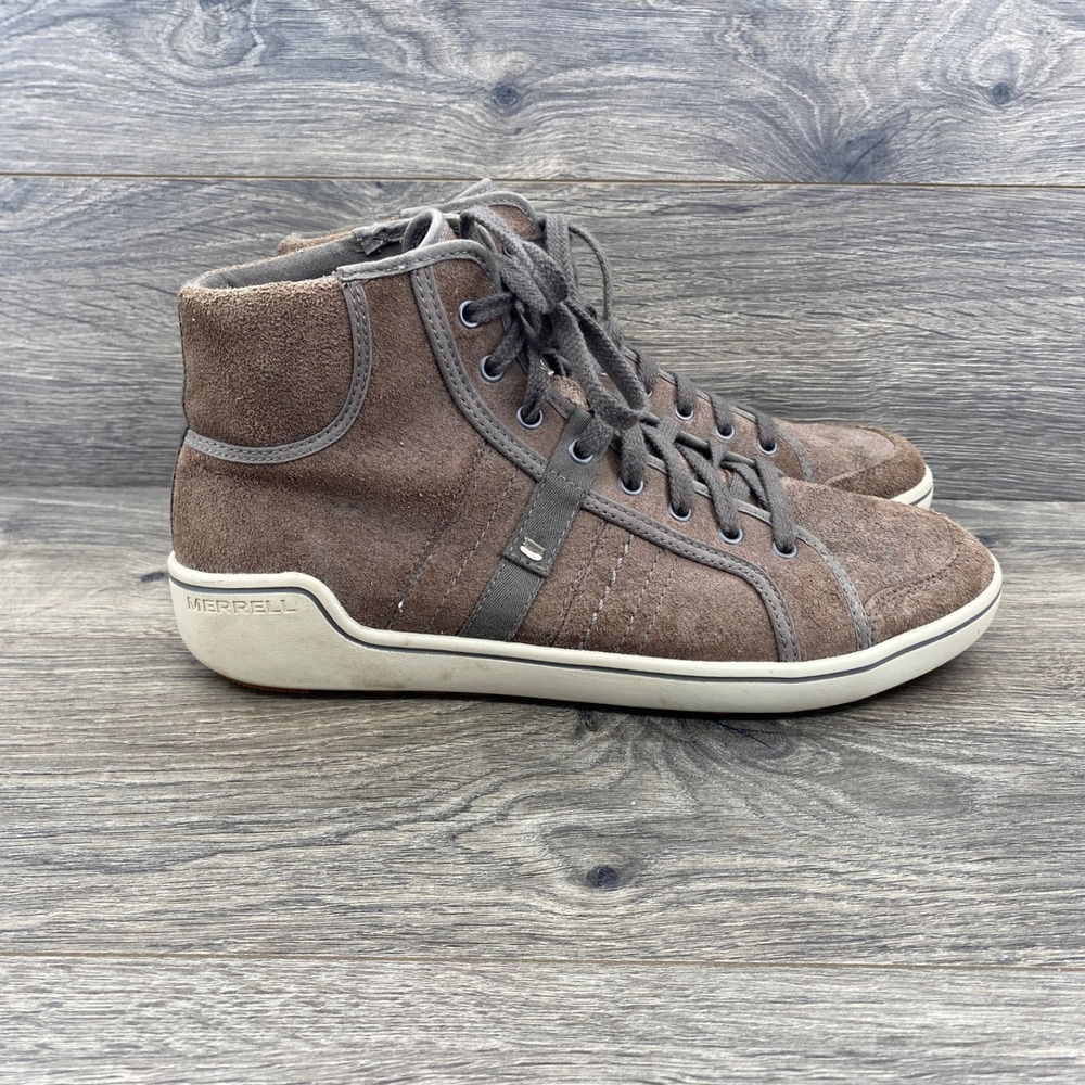 Merrell J16671 High Top Sneaker Mens 9 Brown Suede Lace Up Casual Lifestyle